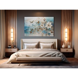 Kwietny witraż - nowoczesny obraz na płótnie