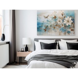 Kwietny witraż - nowoczesny obraz na płótnie