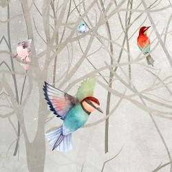 Leśny chór - nowoczesny obraz do sypialni