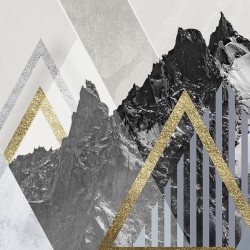 Złote góry - nowoczesny obraz na płótnie