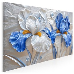 Niebieskie irysy - nowoczesny obraz na płótnie