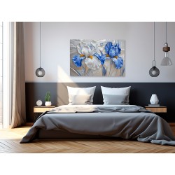 Niebieskie irysy - nowoczesny obraz na płótnie