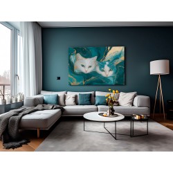 W towarzystwie kotów - nowoczesny obraz na płótnie