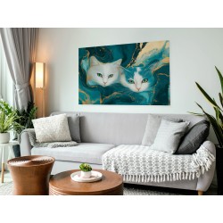 W towarzystwie kotów - nowoczesny obraz na płótnie