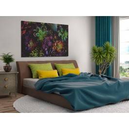 Kolorowe sukulenty - nowoczesny obraz na płótnie - 120x80 cm