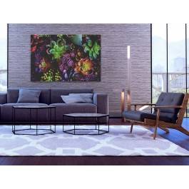 Kolorowe sukulenty - nowoczesny obraz na płótnie - 120x80 cm