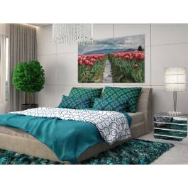 Pola tulipanów - fotoobraz do sypialni - 120x80 cm Pola tulipanów - fotoobraz do sypialni - 120x80 cm