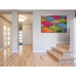 Kolorowe bloki - nowoczesny obraz na płótnie - 120x80 cm