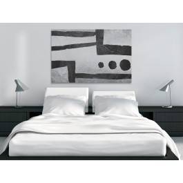 Kropki i kreski - nowoczesny obraz na płótnie - 120x80 cm