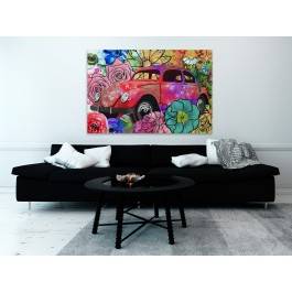 Flower power - nowoczesny obraz na płótnie - 120x80 cm Flower power - nowoczesny obraz na płótnie - 120x80 cm