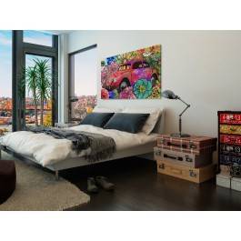 Flower power - nowoczesny obraz na płótnie - 120x80 cm Flower power - nowoczesny obraz na płótnie - 120x80 cm