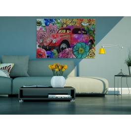 Flower power - nowoczesny obraz na płótnie - 120x80 cm Flower power - nowoczesny obraz na płótnie - 120x80 cm