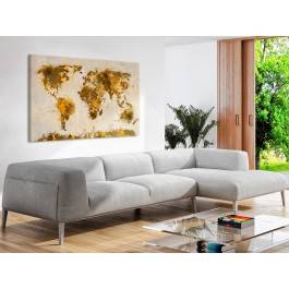 Mapa świata w brązach - nowoczesny obraz na płótnie - 120x80 cm Mapa świata w brązach - nowoczesny obraz na płótnie - 120x80 cm