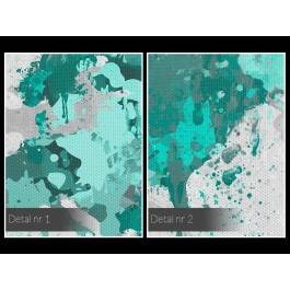 Mapa świata w turkusach - nowoczesny obraz na płótnie - 120x80 cm Mapa świata w turkusach - nowoczesny obraz na płótnie - 120x80 cm