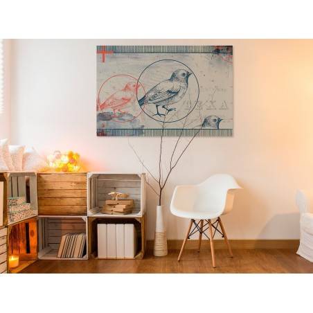 Niebieski ptak - nowoczesny obraz do salonu - 120x80 cm