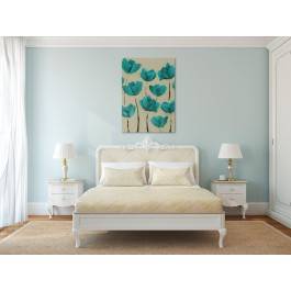 Maki w turkusie - nowoczesny obraz na płótnie - 50x70 cm