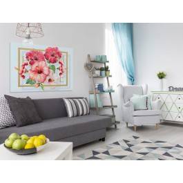 Kwiecista harmonia - nowoczesny obraz na płótnie - 120x80 cm