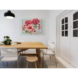 Kwiecista harmonia - nowoczesny obraz na płótnie - 120x80 cm