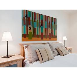 Barwna woliera - nowoczesny obraz na płótnie - 120x80 cm Barwna woliera - nowoczesny obraz na płótnie - 120x80 cm