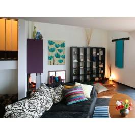 Maki w turkusie - nowoczesny obraz na płótnie - 50x70 cm