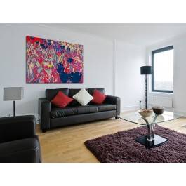Kwiatowa abstrakcja - nowoczesny obraz na płótnie - 120x80 cm Kwiatowa abstrakcja - nowoczesny obraz na płótnie - 120x80 cm