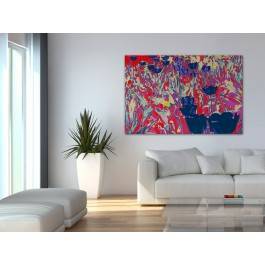Kwiatowa abstrakcja - nowoczesny obraz na płótnie - 120x80 cm Kwiatowa abstrakcja - nowoczesny obraz na płótnie - 120x80 cm