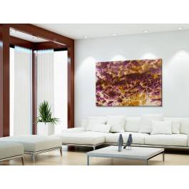 Abstrakcja w brązach i fioletach - nowoczesny obraz na płótnie - 120x80 cm