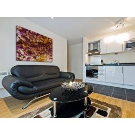 Abstrakcja w brązach i fioletach - nowoczesny obraz na płótnie - 120x80 cm