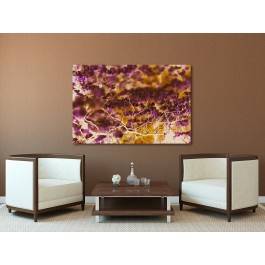 Abstrakcja w brązach i fioletach - nowoczesny obraz na płótnie - 120x80 cm
