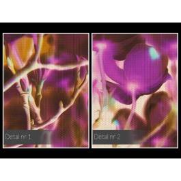 Abstrakcja w brązach i fioletach - nowoczesny obraz na płótnie - 120x80 cm
