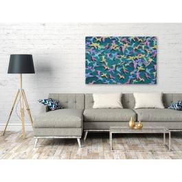 Pieśń kolibra - nowoczesny obraz na płótnie - 120x80 cm Pieśń kolibra - nowoczesny obraz na płótnie - 120x80 cm