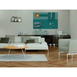 Gra w zielone - nowoczesny obraz do salonu - 120x80 cm Gra w zielone - nowoczesny obraz do salonu - 120x80 cm