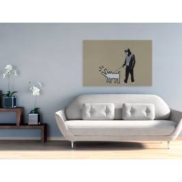 Banksy - Szczekający pies - nowoczesny obraz na płótnie - 120x80 cm Banksy - Szczekający pies - nowoczesny obraz na płótnie - 120x80 cm