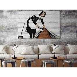 Banksy - Pokojówka - nowoczesny obraz na płótnie - 120x80 cm