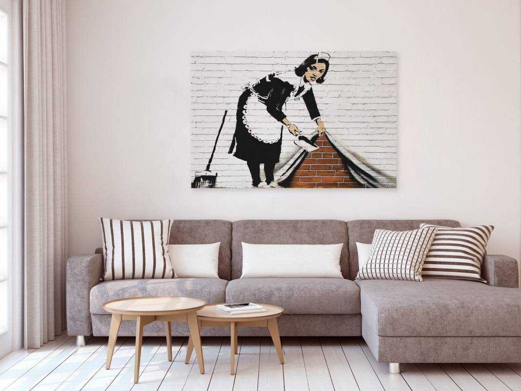 Banksy - Pokojówka - nowoczesny obraz na płótnie - 120x80 cm
