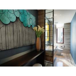 Pół na pół - nowoczesny obraz na płótnie - 120x80 cm