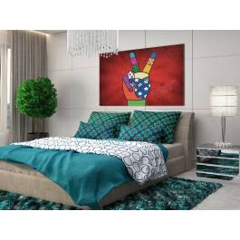 Make peace not war - nowoczesny obraz na płótnie - 120x80 cm