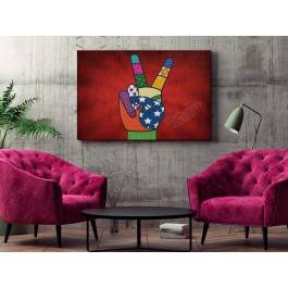 Make peace not war - nowoczesny obraz na płótnie - 120x80 cm