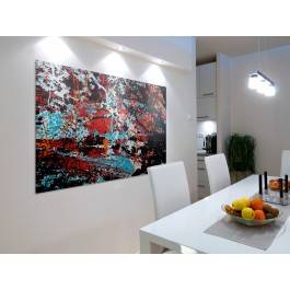 W cieniu ognistego drzewa - nowoczesny obraz na płótnie - 120x80 cm