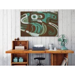 Żuraw i czapla - fotoobraz na płótnie - 120x80 cm Żuraw i czapla - fotoobraz na płótnie - 120x80 cm