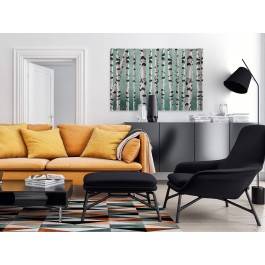 Brzozowy labirynt - nowoczesny obraz na płótnie - 120x80 cm