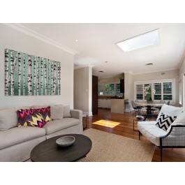 Brzozowy labirynt - nowoczesny obraz na płótnie - 120x80 cm