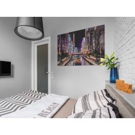 Osaka nocą - nowoczesny obraz na płótnie - 120x80 cm