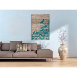 Ptaki w stylu vintage - nowoczesny obraz na płótnie - 50x70 cm Ptaki w stylu vintage - nowoczesny obraz na płótnie - 50x70 cm
