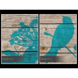 Ptaki w stylu vintage - nowoczesny obraz na płótnie - 50x70 cm Ptaki w stylu vintage - nowoczesny obraz na płótnie - 50x70 cm