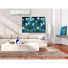 Turkusowe bukiety - nowoczesny obraz na płótnie- 120x80 cm