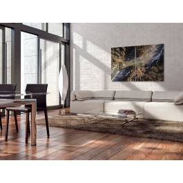 Most na rzece - zdjęcie na płótnie - 120x80 cm