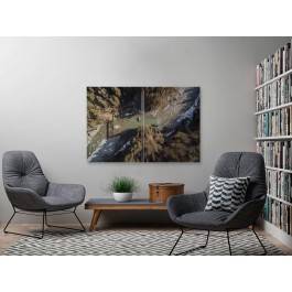 Most na rzece - zdjęcie na płótnie - 120x80 cm