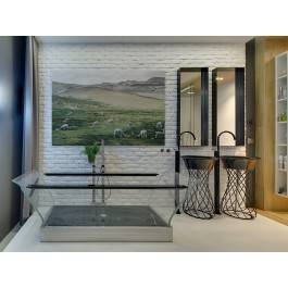 Pejzaż z alpakami - zdjęcie na płótnie - 120x80 cm Pejzaż z alpakami - zdjęcie na płótnie - 120x80 cm