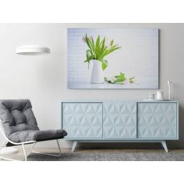 Tulipany w bieli - fotoobraz do salonu - 120x80 cm Tulipany w bieli - fotoobraz do salonu - 120x80 cm